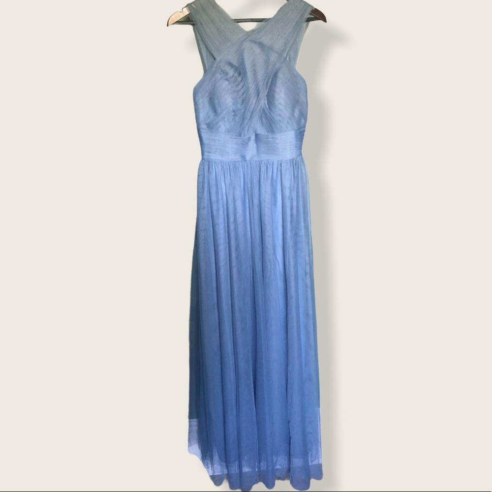 Belsoie Blue Gray Sleeveless Bridesmaid Dress 8